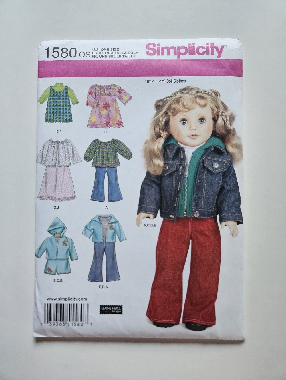 bundle of 4 NWT sewing patterns / clothes for 18" dolls including American Girl - Picture 2 of 14